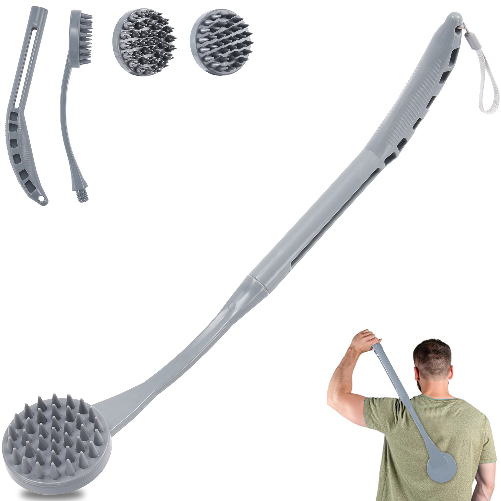 Btideas Back Scratcher for man and Woman, 20.5 ”Back Scratchers for Adults with Two Scraper Heads