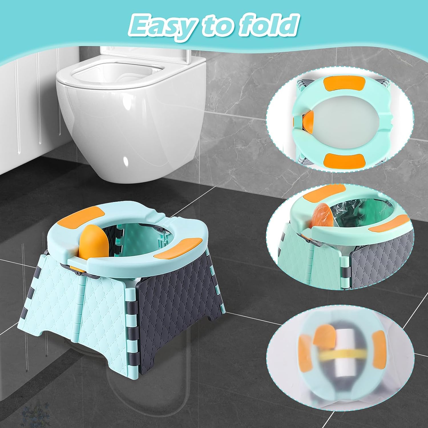 Btideas Potty Chair Foldable , Portable Potty Training Seat for Toddler, Baby Travel Toilet, Unisex