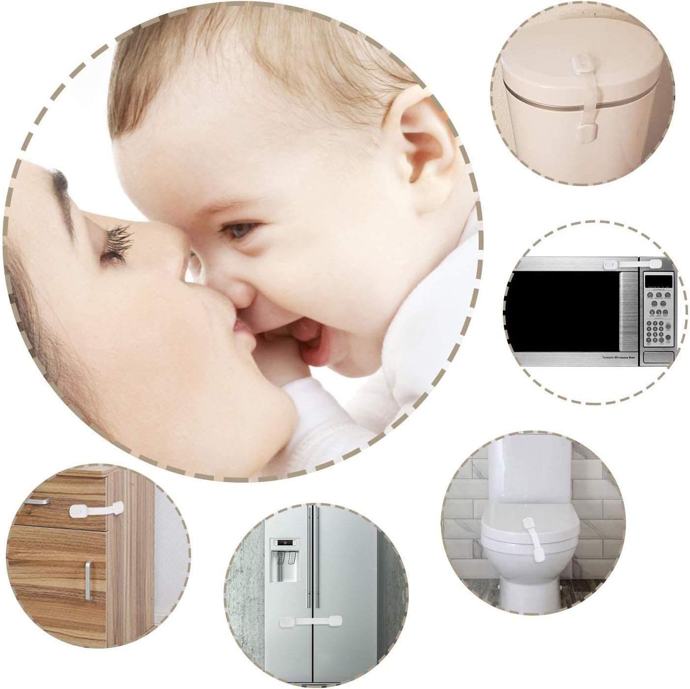 BTtideas Baby Locks, 8 Pack Safety Baby Proofing Cabinets, Child Proof Cabinet Drawer Door Locks