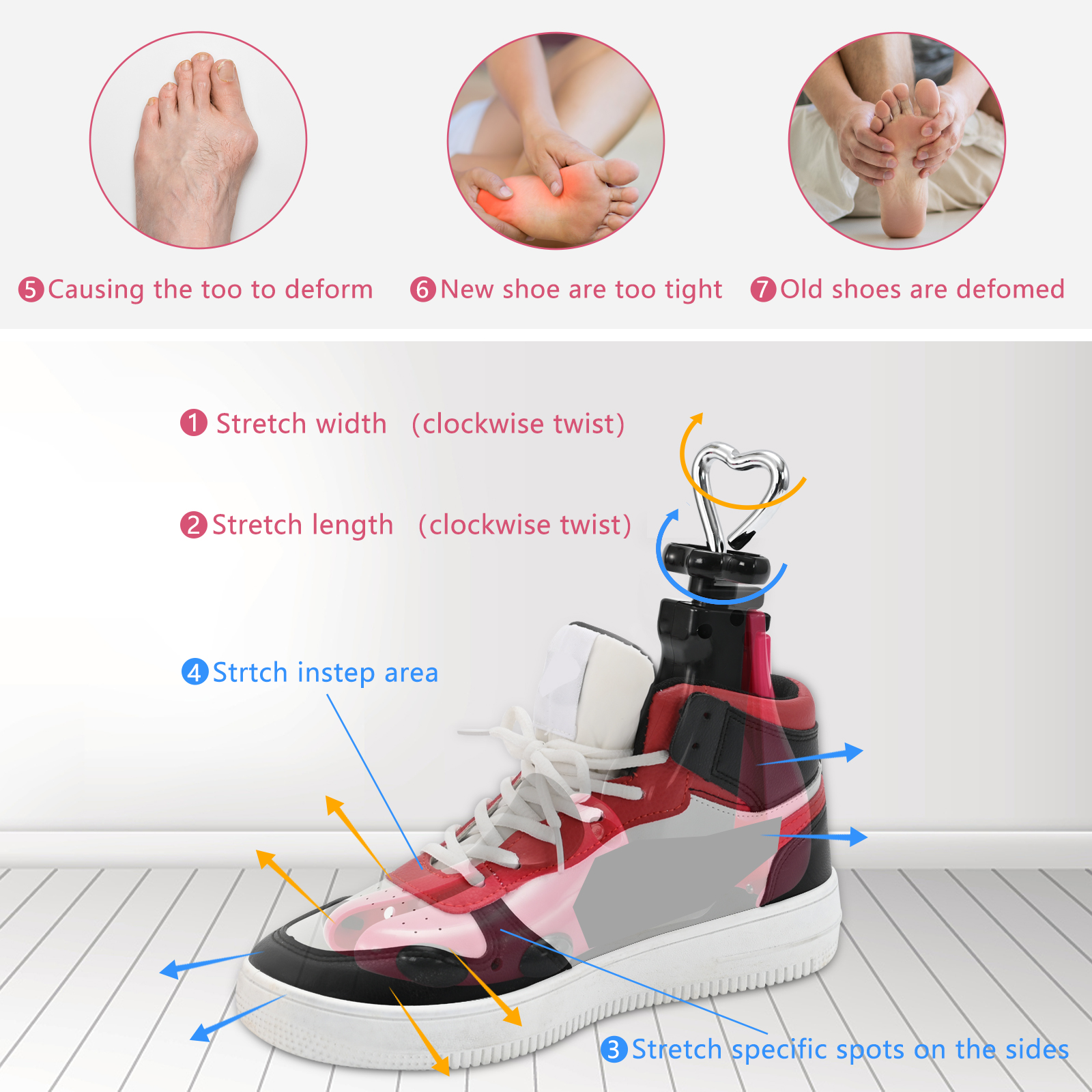 BTideas Shoe Stretcher Women Men, Boot Stretcher for Women, Stretching Shoe Boot,1Pack, Plastic