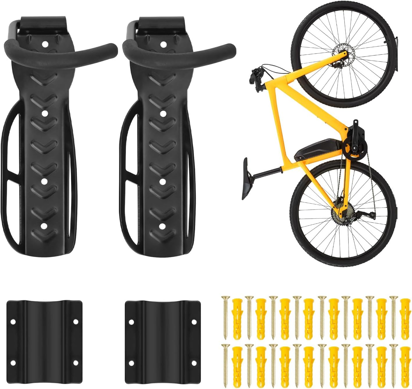 BTideas Bike Wall Mount Rack with Tire Tray ,Vertical Bike Storage Rack for Indoor, 2 Pack